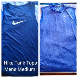 Set of Nike drifit tank tops mens medium black and blue